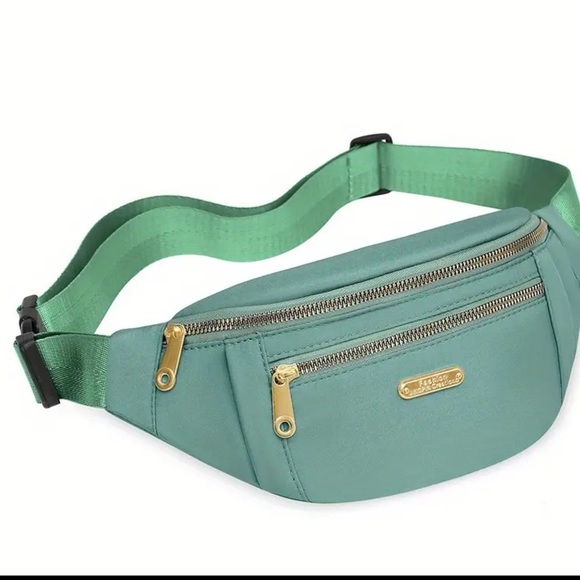 Women's Fanny Pack Fabric , Crossbody Waist Bag Green - Picture 1 of 8